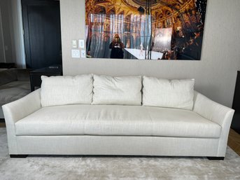 Sand Linen Holly Hunt Couch - Single Seat Cushion With Three Back Cushions - Purchased For $16k