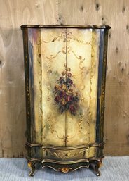 Large Distressed Hand Painted Storage Cabinet With Two Doors And 1 Drawer
