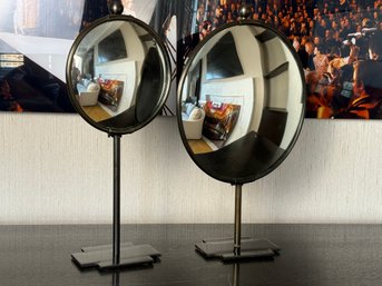 Pair Of Arteriors Home Decorative Mirrors On Stands