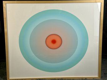 Large Format, Framed, Unsigned, Numbered Print  - Ruth Adler, Turquoise Circle