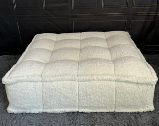 Restoration Hardware Baby And Child White Tufted Shearling Ottoman