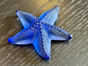Lalique Starfish In Oceania Blue In Box