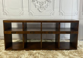 Dark Wood Low Bookcase