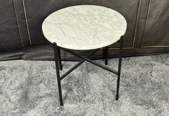 Design Within Reach Sylvain Willenz Black Metal Side Table With Marble Top