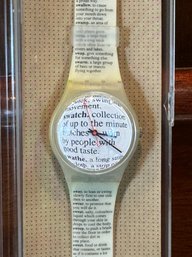 Vintage Swatch Dictionary Definition Watch In Box - Needs A Battery