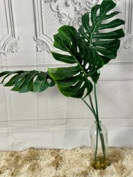 Faux Monstera Plant In Glass