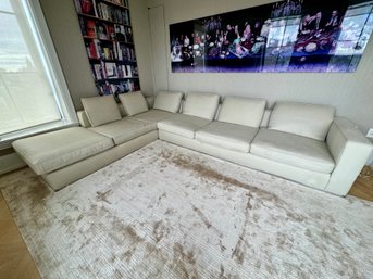 Maxalto Cream Sectional With Silver Metal Frame - This Needs To Be Cleaned