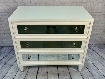 White Z Gallerie 3 Drawer Dresser With Mirror Drawers And Chrome Hardware