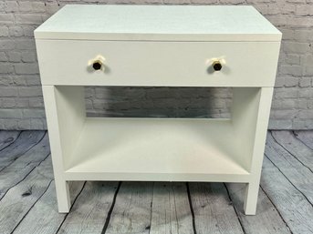 Made Goods Seagrass White- One Drawer One Shelf With Brass Hardware