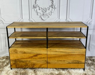 West Elm Industrial Media Console - Black And Wood