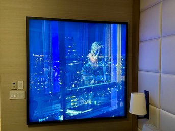 Large Scale Light Up Photograph - Woman On Balcony