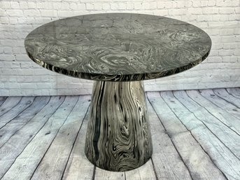 Absolutely Stunning Made Goods Black And White Lacquer Round Table And Base