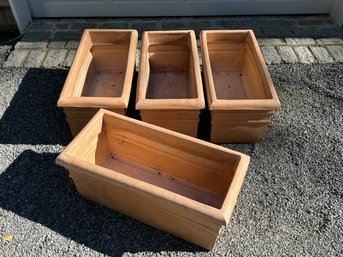 Collection Of Four Resin Flower Boxes - Terra Cotta Look