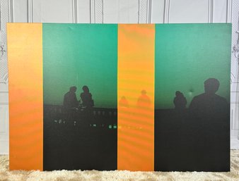Large Format Print Of A Photograph Of Forms In Shadow - Green Orange Black