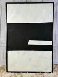 Large Format Black And White Print On Canvas In Black Wood Frame