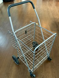 Metal Grocery Cart On Wheels