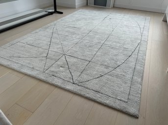 Hightower Parralax Area Rug - White & Gray With Pattern