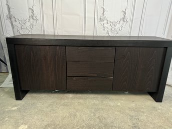 Heavy Dark Wood Sideboard - 2 Door And 3 Drawers