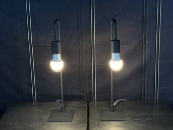 Pair Of CB2 Arc Table Lamps