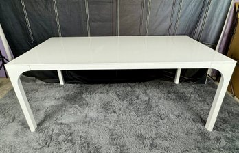 CB2 White Lacquer Dining Table