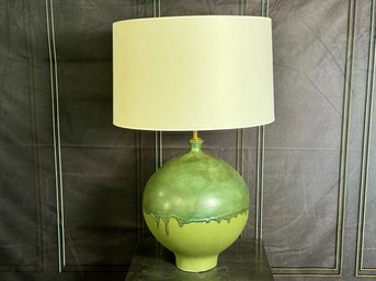 Aerin Gaios Table Lamp In Volcanic Verde With Linen Shade