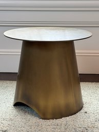 Christophe Delcourt Polished Bronze Max Side Table - Top Shows Signs Of Use - Purchased For $5210.00