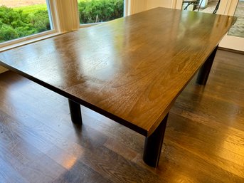 Stunning Holly Hunt Peregrine Dark Wood Dining Table With Brushed Metal On H Base  - Purchased For $26,950