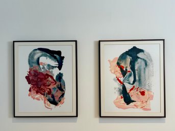 Framed, Unsigned Pair Of Watercolor Prints