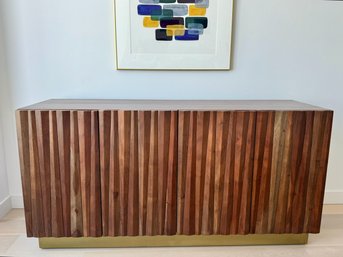 CB2 Wood Four Door Peak Media Credenza - No Shelves