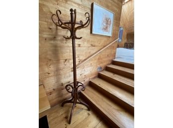 Antique Vintage Bentwood Coat Rack - 8 Arms