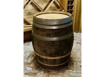 Large Wine Barrel With Metal Bands