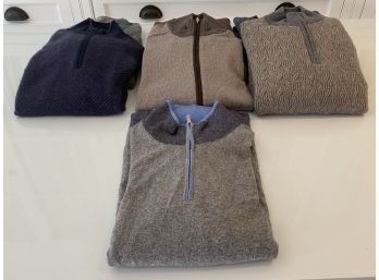 Collection Of Luxury Men's Cashmere 1/4 Zip Sweaters - Assorted Brands - XL