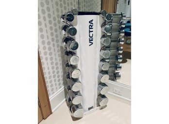 Vectra Fitness Dumbbell Rack - White - 8 Sets Of Weights -