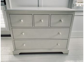 Crackle White Painted 5 Drawer Dresser