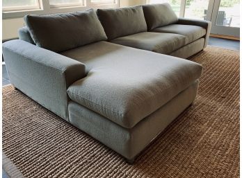 Room And Board Modern Sectional - Grey Green Boucle Fabric