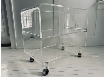 Lucite Rolling TV Stand - 2 Shelf