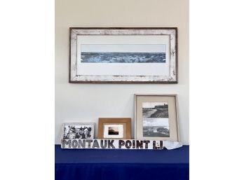 Collection Of 4 Vintage Montauk Photos And Road Sign