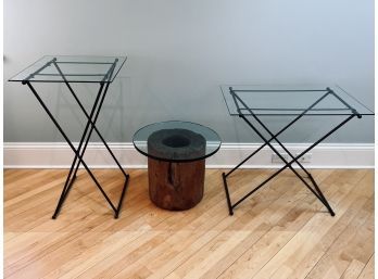 Trio Of Side Tables - Glass Tops