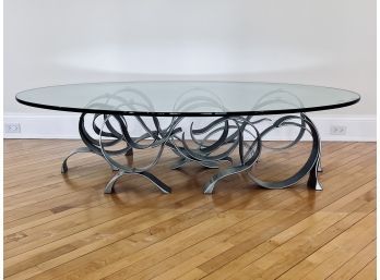 Magnificent Glass And Steel Coffee Table - Artisan