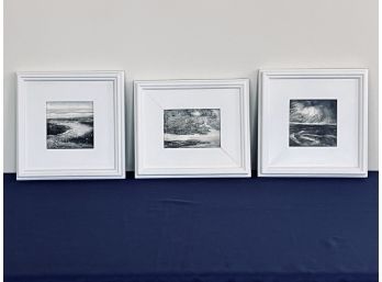 Set Of 3 Framed Signed - Encaustic On Birch Panel - Jan Clayton Pagratis