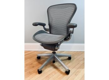 Herman Miller Aeron Chair - Mineral Satin Aluminum  And Single Emeco Aluminum Chair