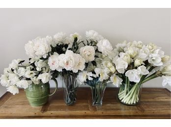 Collection Of Gorgeous Faux Flower Arrangements -  Faux Calla Lilies, Peonies, Irises, Gardenias