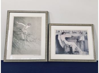 Signed And Framed Pair Of Louis Icart - Color Etchings