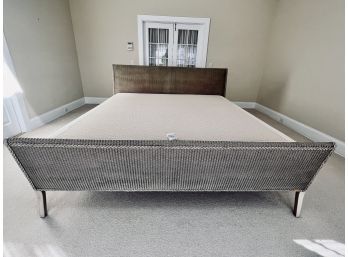 King Olive Green Loom USA Rattan Bed With Dux Medium Foundation (mattress Not Included)