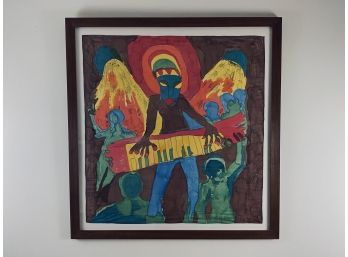 Large Signed African Art - Music Motif - Soupsyon '96