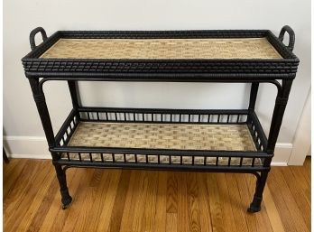 Serena And Lily South Seas Bar Cart In Black - 2 Tiers (1 Of 2)