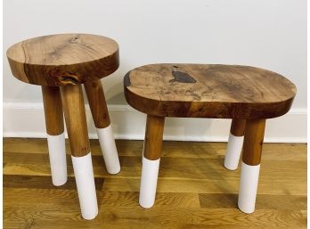 Pair Of Serena And Lily Dip Dyed Stools