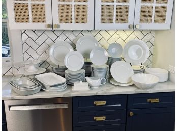 Large Collection Of White Dinnerware - Crate And Barrel, Ikea, Royal Rideau