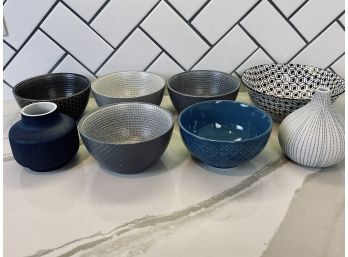 Collection Of Bowls And 2 Small Vases