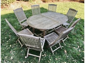 Cavendish Watson Teak Set With Leaf  And 8 Folding Chairs